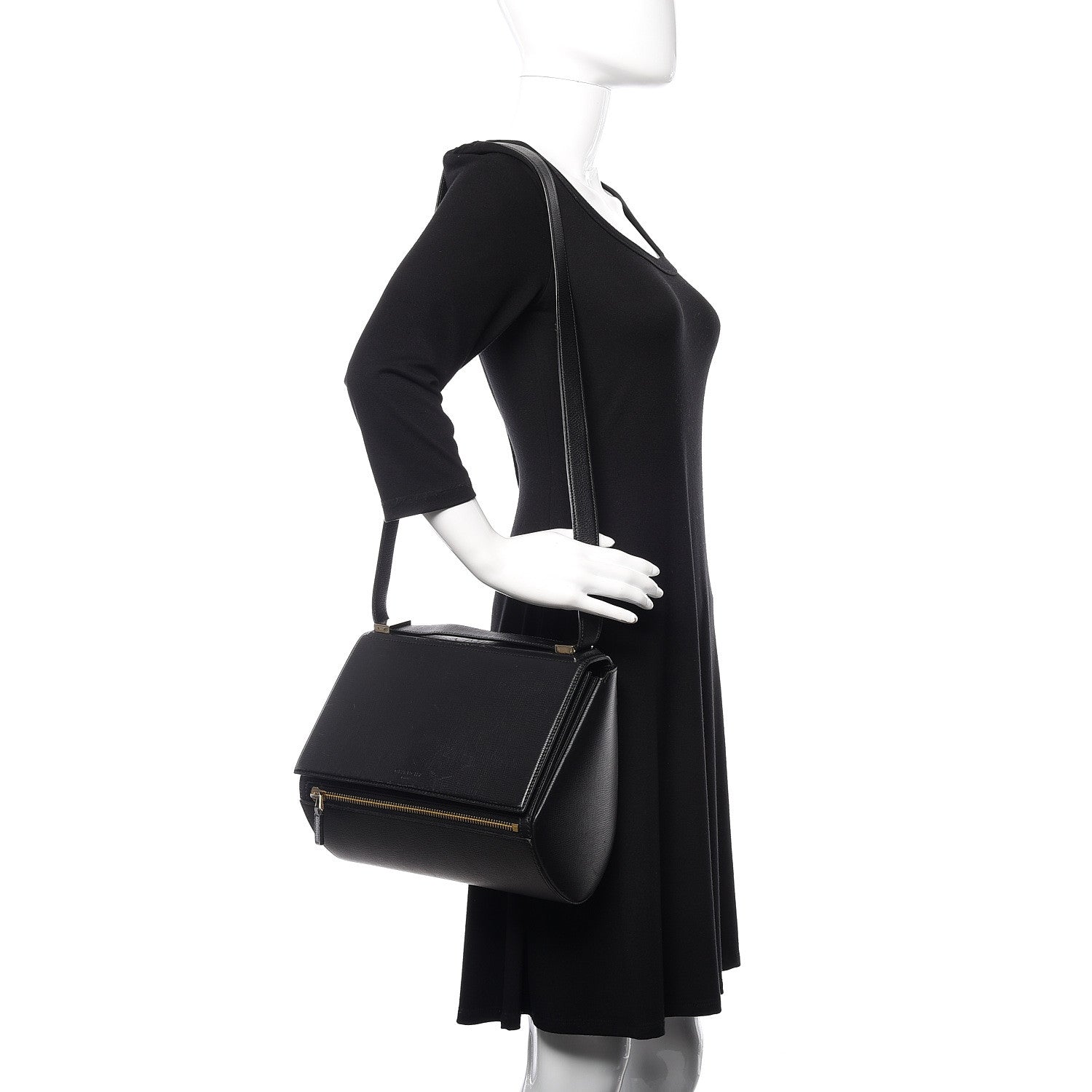 Givenchy Textured Calfskin Medium Pandora Box Crossbody Bag Black 2 of 13