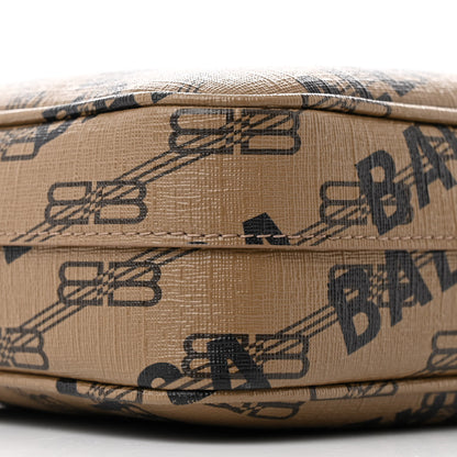 Balenciaga Coated Canvas BB Monogram Allover Logo Medium Signature Camera Bag Beige Brown Black 9 of 13