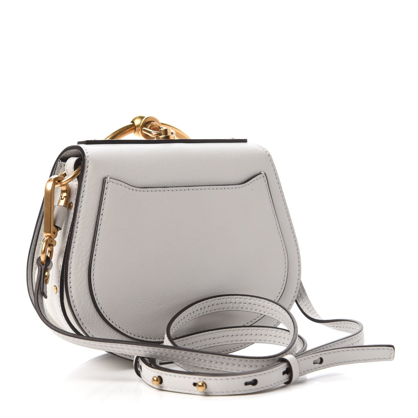 Calfskin Suede Small Nile Bracelet Bag Airy Grey
