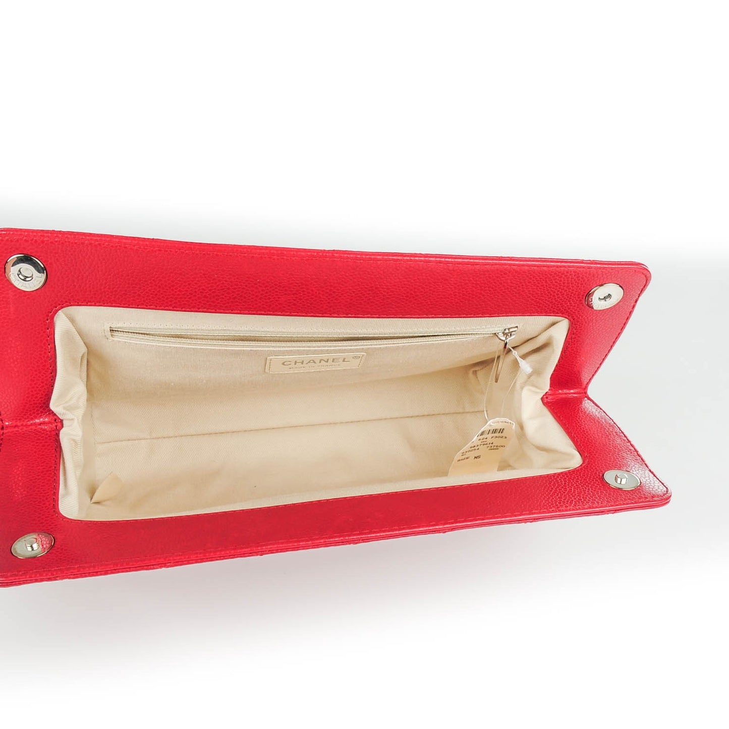 Caviar Quilted Large CC Clutch Red