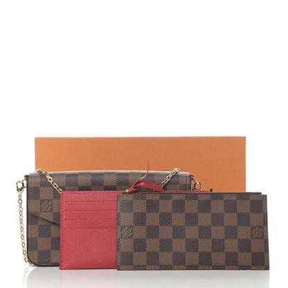 Louis Vuitton Damier Ebene Pochette Felicie Chain Wallet 13 of 13