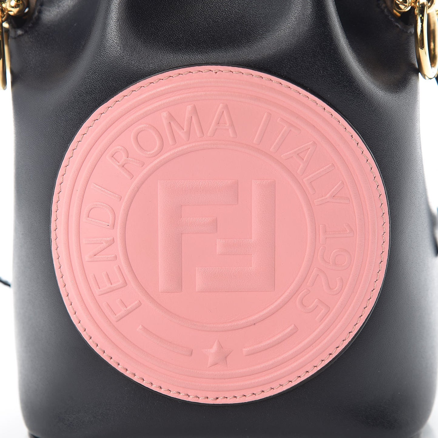 Vitello Liberty F is Fendi Stamp Patch Mini Mon Tresor Bucket Bag Blue Notte Cuoio Flamingo