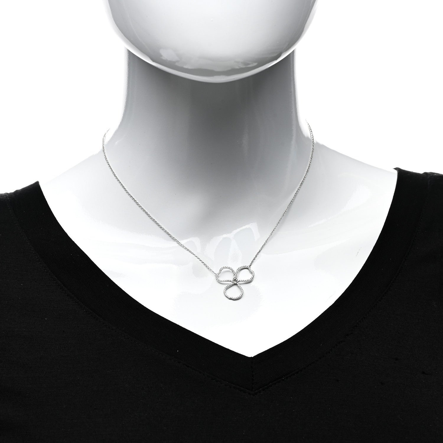 Tiffany Platinum Diamond Large Paper Flowers Pendant Necklace 2 of 6