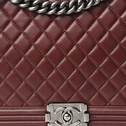Chanel Lambskin Quilted Large Boy Flap Burgundy 9 of 9