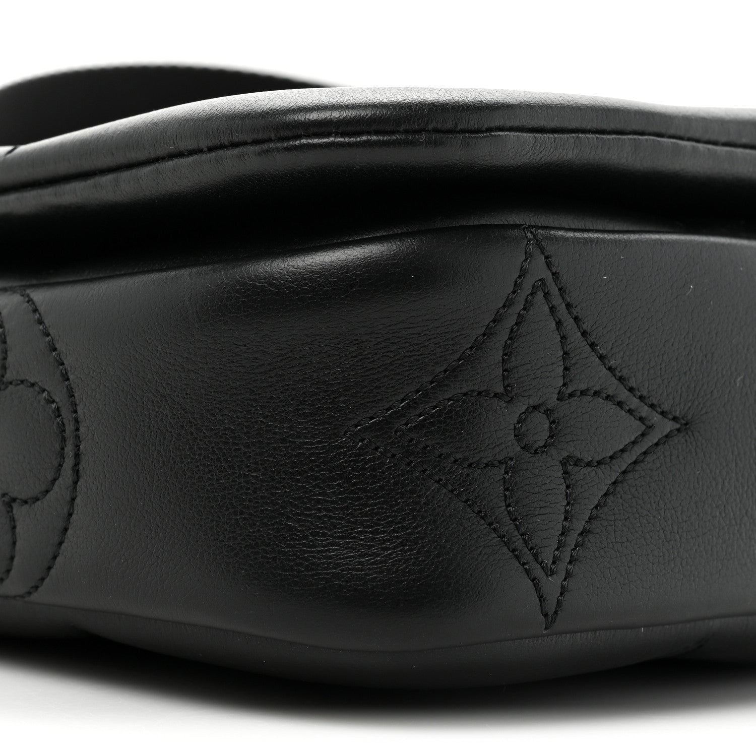 Louis Vuitton Calfskin Bubblegram Wallet On Strap Black 9 of 10