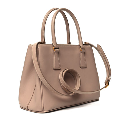 Prada Saffiano Small Galleria Double Zip Tote Sabbia 3 of 13