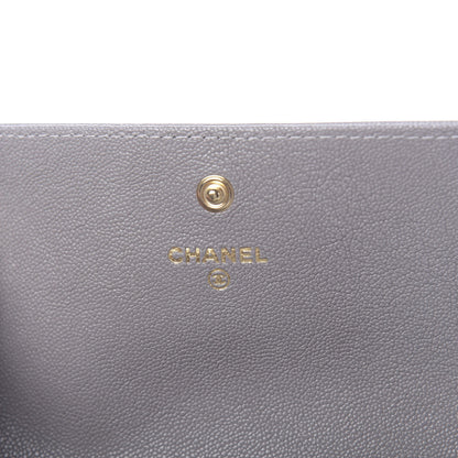 Chanel Caviar Quilted Medium Boy Flap Wallet Grey 6 of 8