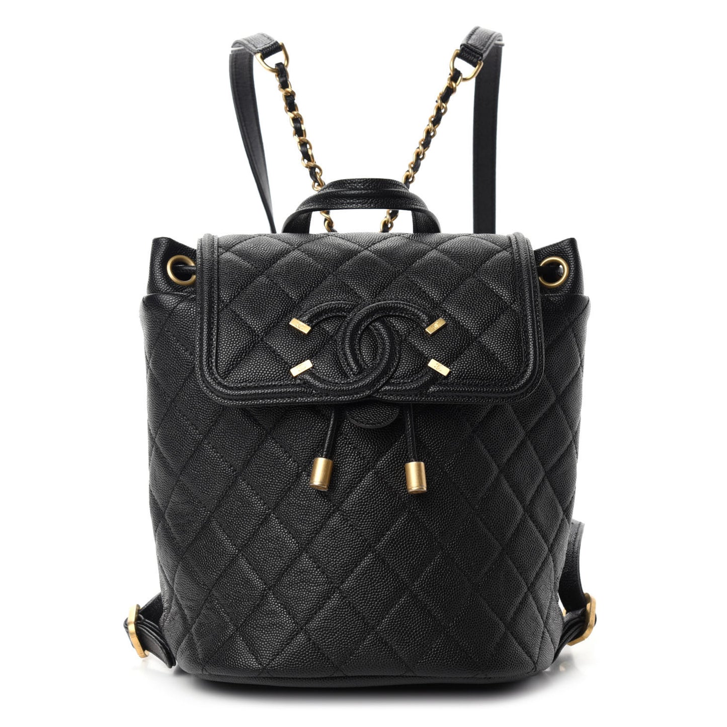 Caviar Quilted Small Filigree Backpack Black