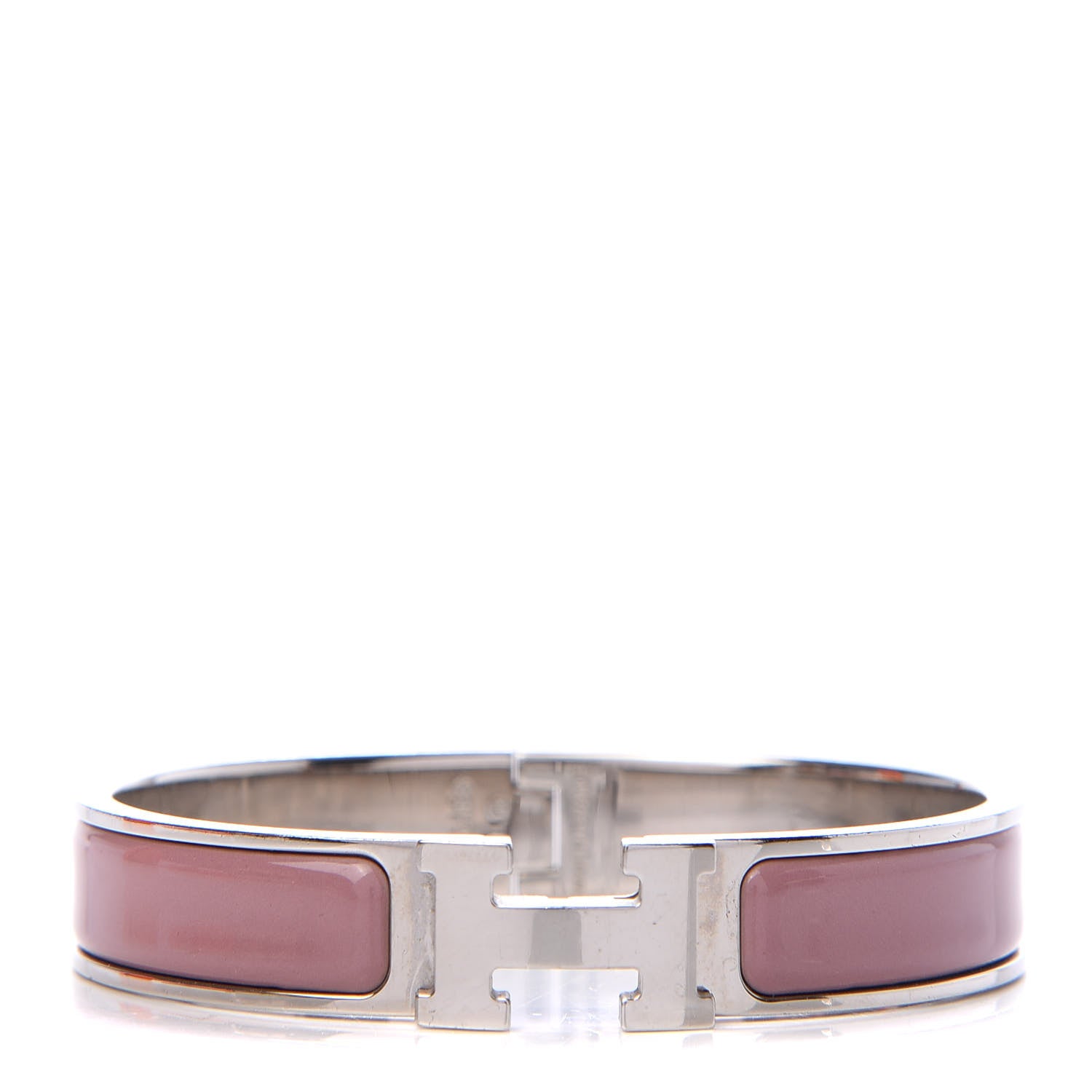 Hermes Enamel Narrow Clic Clac H Bracelet GM Dusty Rose 1 of 5