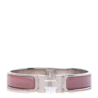 Hermes Enamel Narrow Clic Clac H Bracelet GM Dusty Rose 1 of 5
