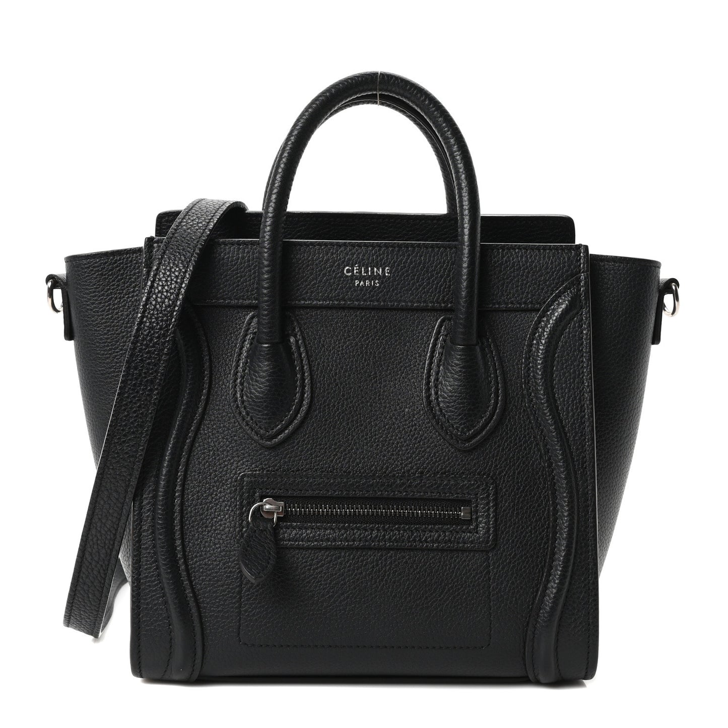 Drummed Calfskin Nano Luggage Black