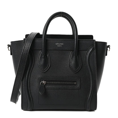 Celine Drummed Calfskin Nano Luggage Black 1 of 9