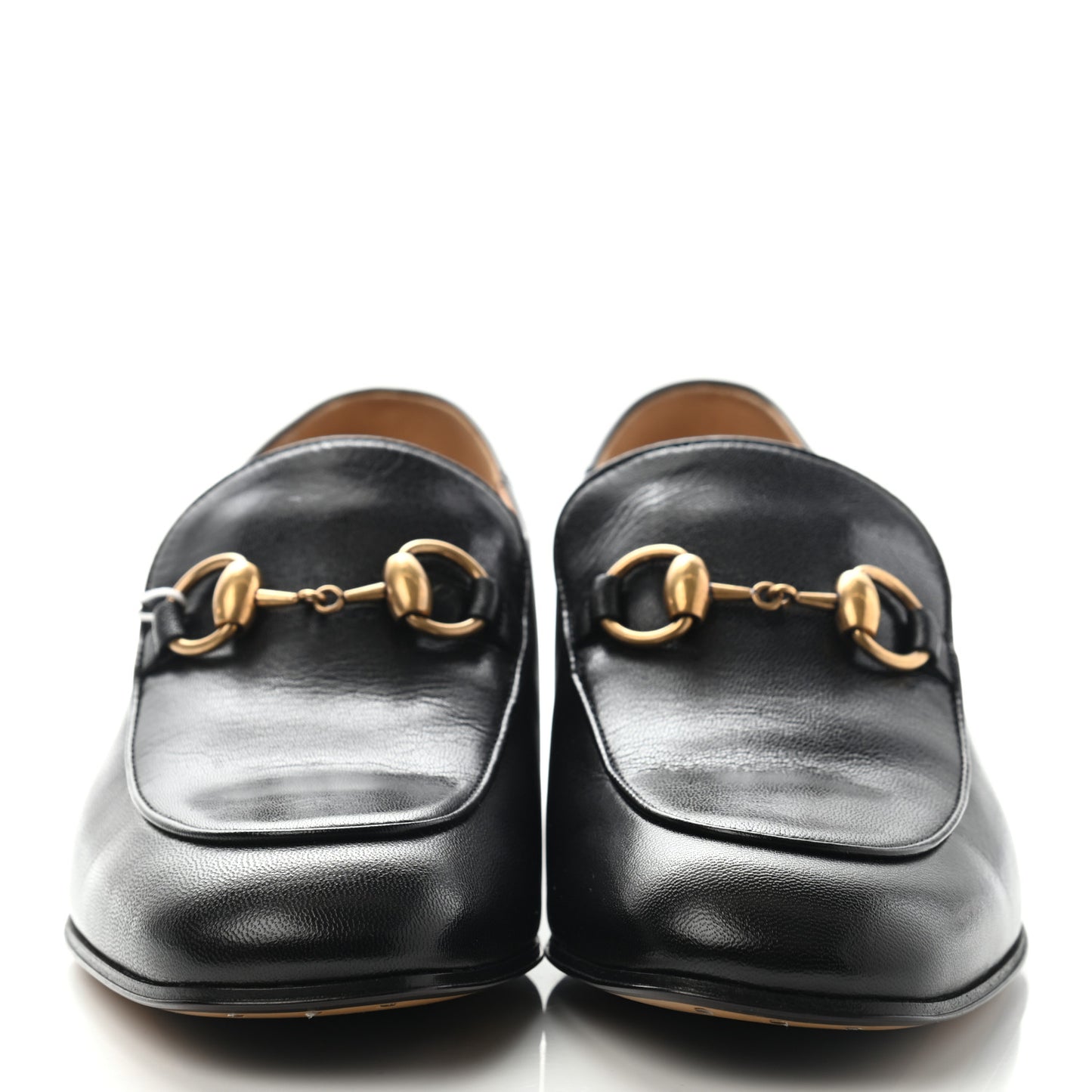 Goatskin Womens Horsebit Mid-Heel Loafers 37.5 Black