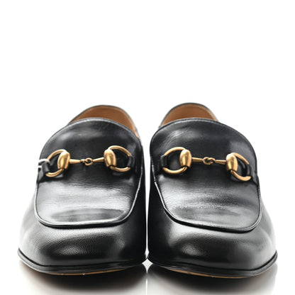 Gucci Goatskin Womens Horsebit Mid-Heel Loafers 37.5 Black 2 of 11