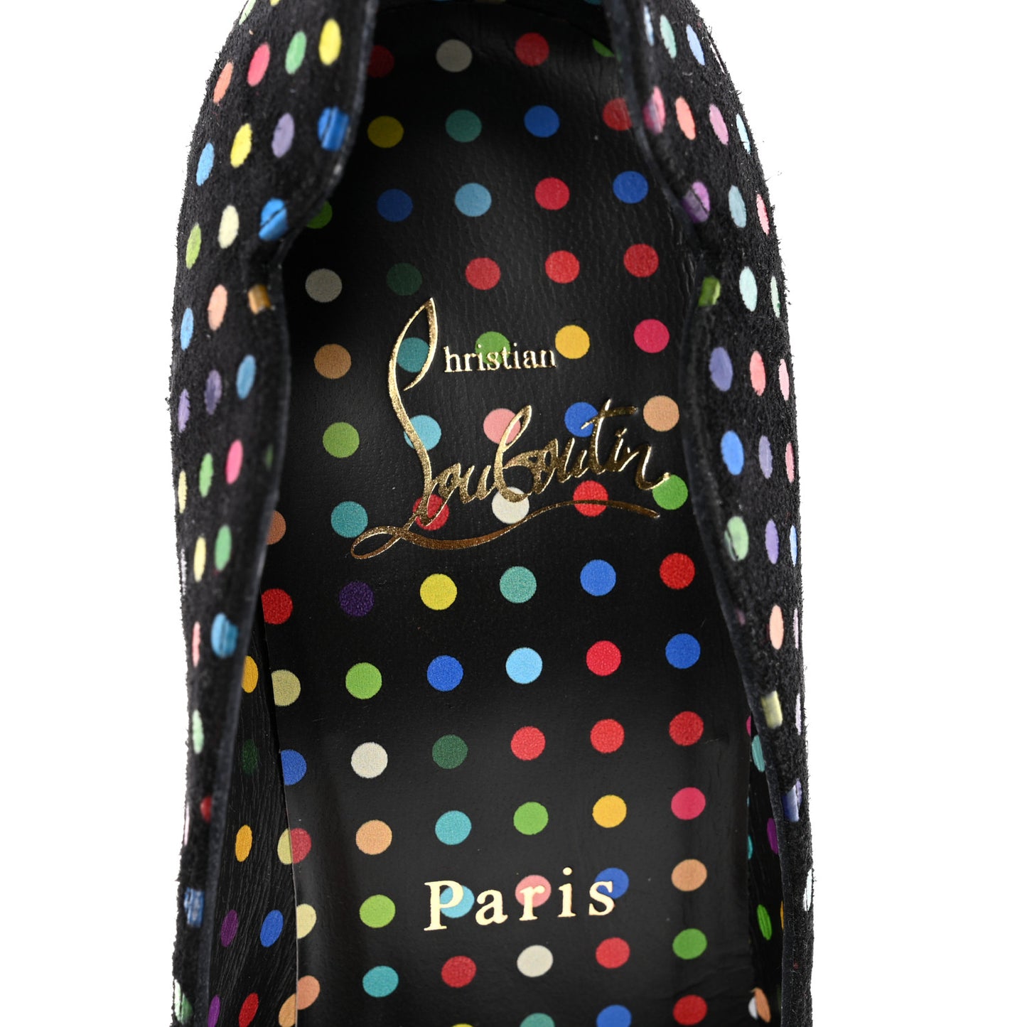 Suede Polka Dot Hot Chick 100 Pumps 35.5 Black Multicolor