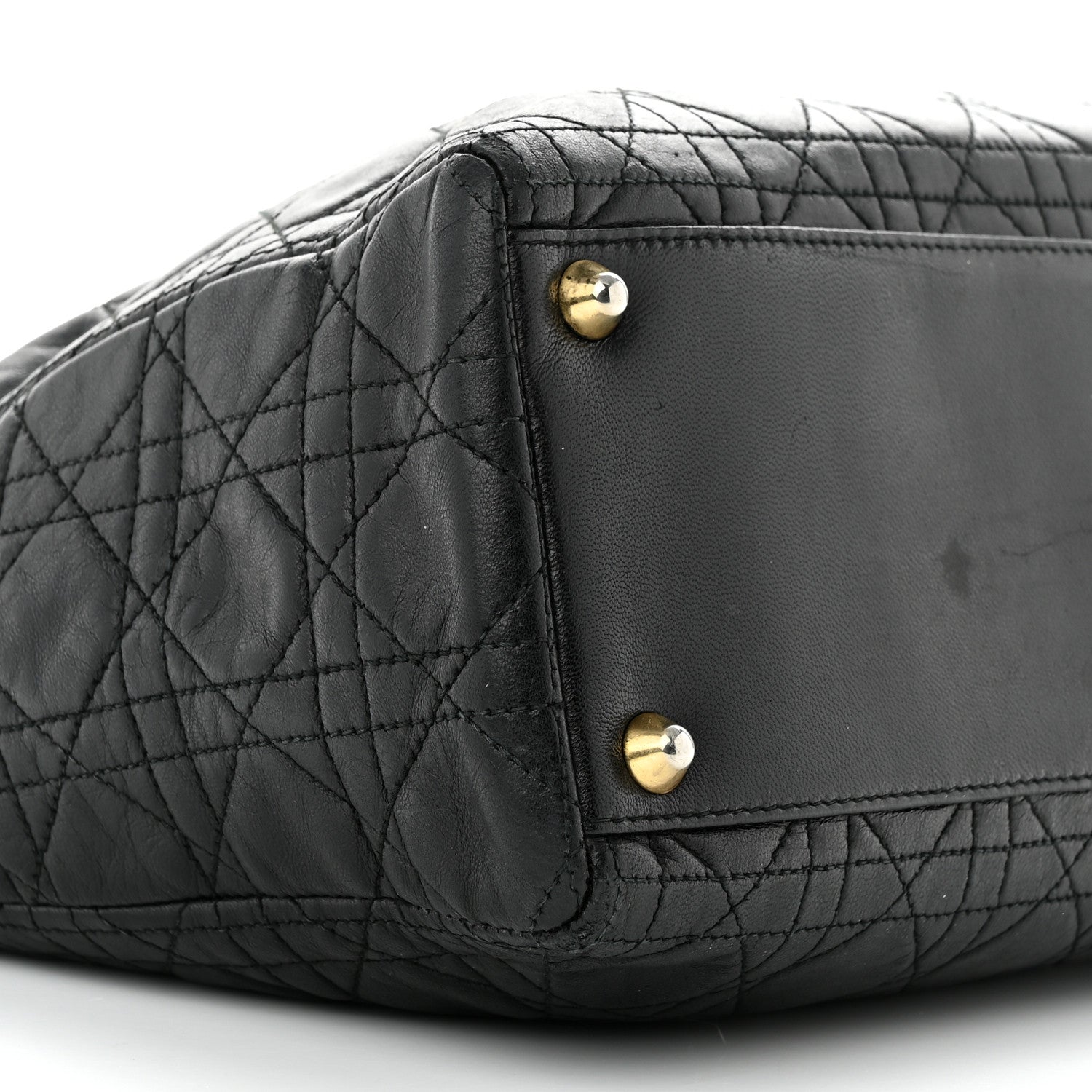 Christian Dior Lambskin Cannage Large Lady Dior Black 9 of 11