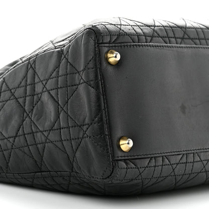 Christian Dior Lambskin Cannage Large Lady Dior Black 9 of 11