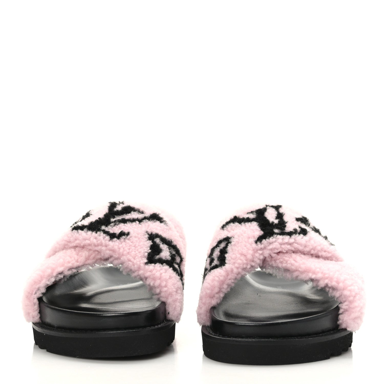 Louis Vuitton Shearling Calfskin Paseo Flat Comfort Sandal 41 Pink 2 of 8