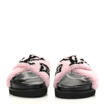 Louis Vuitton Shearling Calfskin Paseo Flat Comfort Sandal 41 Pink 2 of 8
