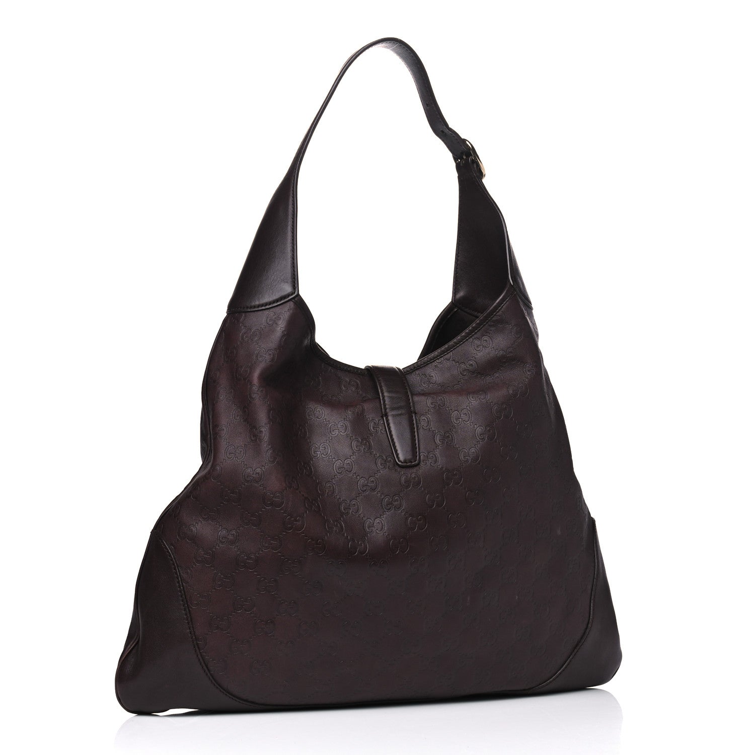 Gucci Guccissima Large Jackie O Bouvier Hobo Chocolate 2 of 7