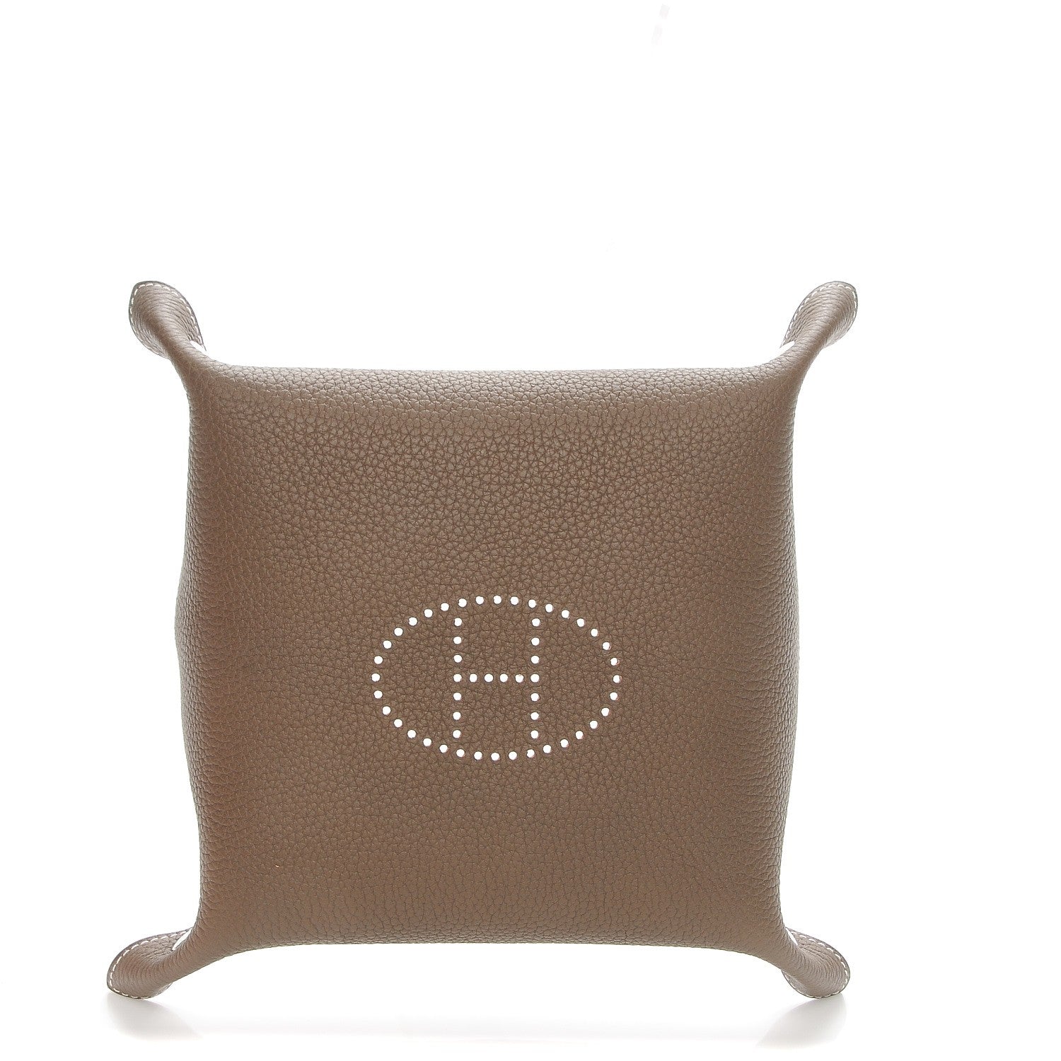 Hermes Taurillon Clemence Mises et Relances MM Change Tray Orange Etoupe 1 of 6