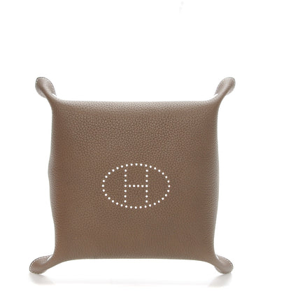 Hermes Taurillon Clemence Mises et Relances MM Change Tray Orange Etoupe 1 of 6