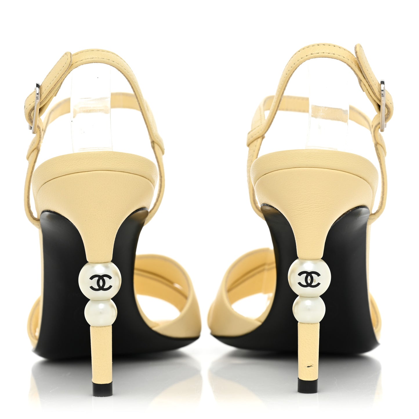 Lambskin Pearl Sandals 36 Yellow