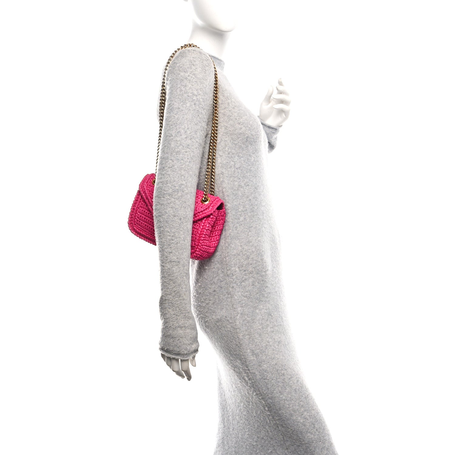 Dolce & Gabbana Raffia Woven Devotion Envelope Shoulder Bag Pink 2 of 9