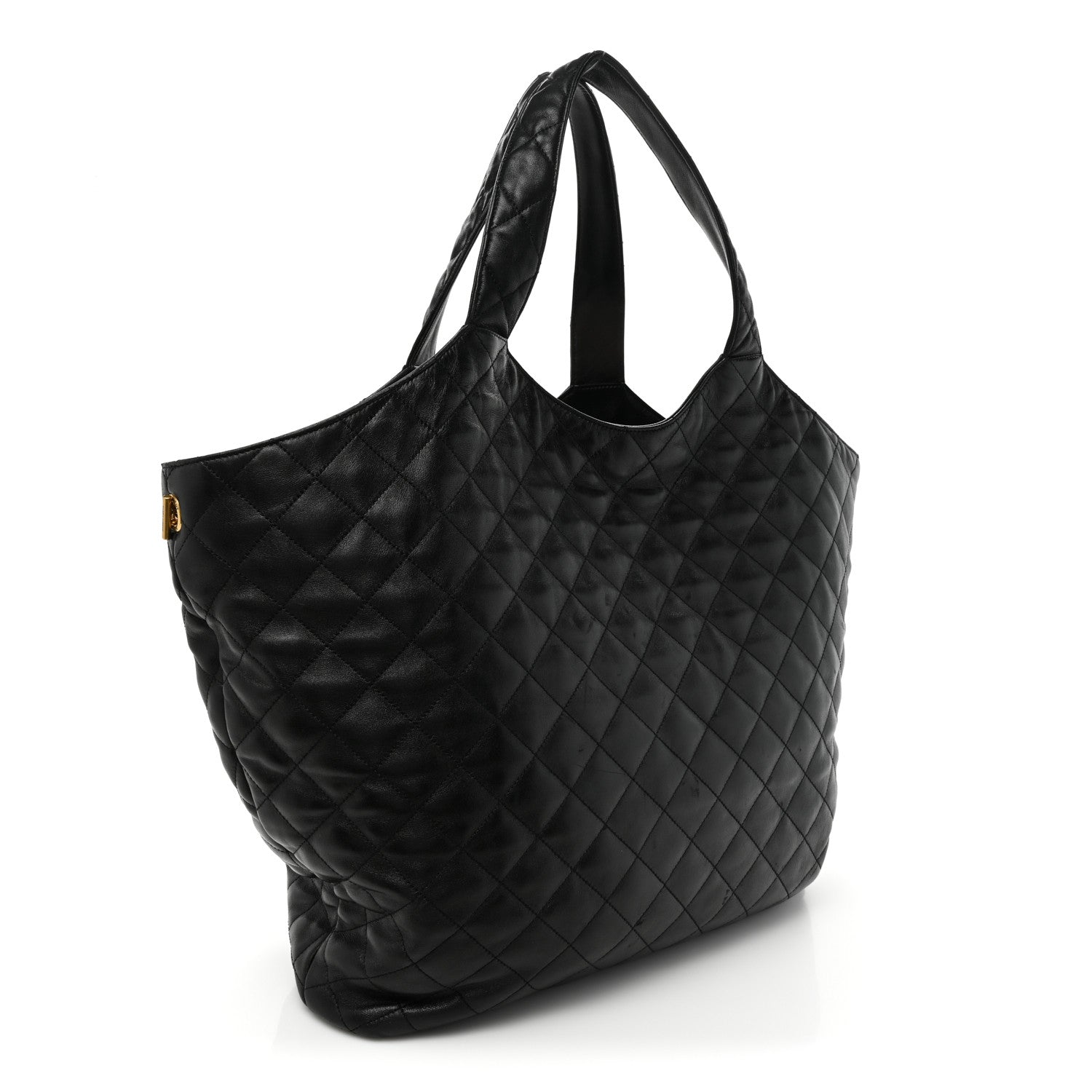Saint Laurent Lambskin Quilted Maxi Icare Shopping Tote Black 4 of 22