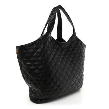 Saint Laurent Lambskin Quilted Maxi Icare Shopping Tote Black 4 of 22