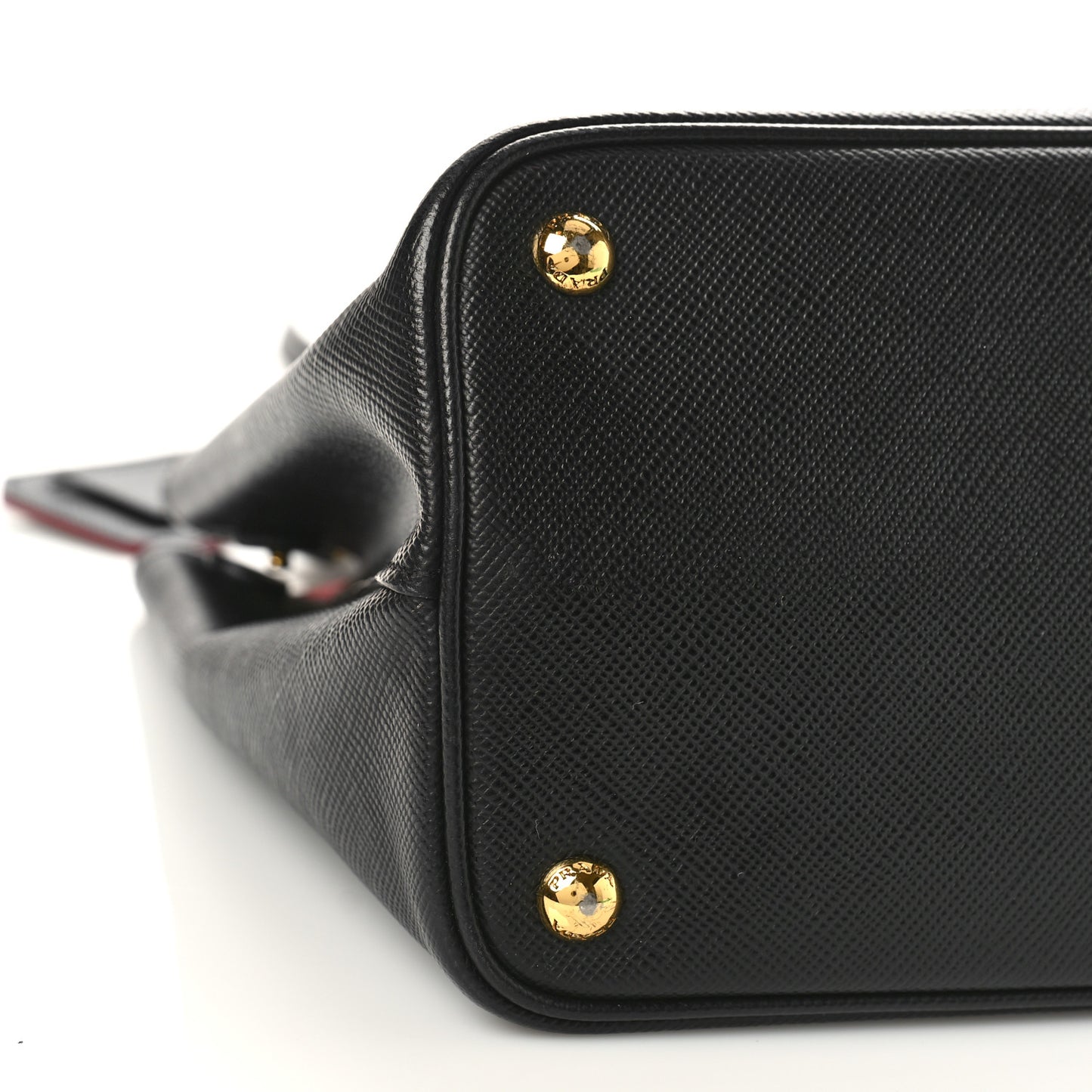 Saffiano Cuir Medium Double Bag Black Fuoco