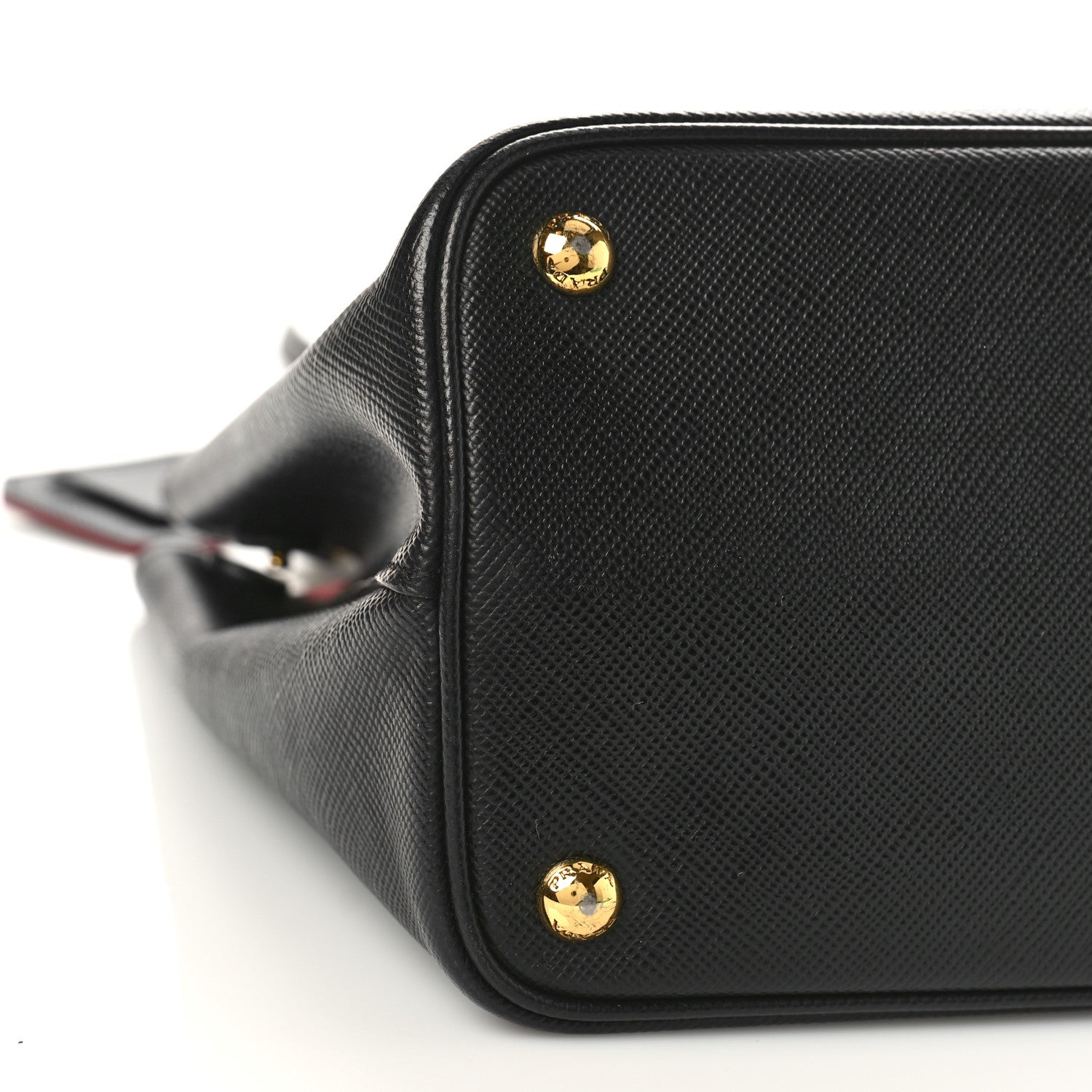 Prada Saffiano Cuir Medium Double Bag Black Fuoco 8 of 13