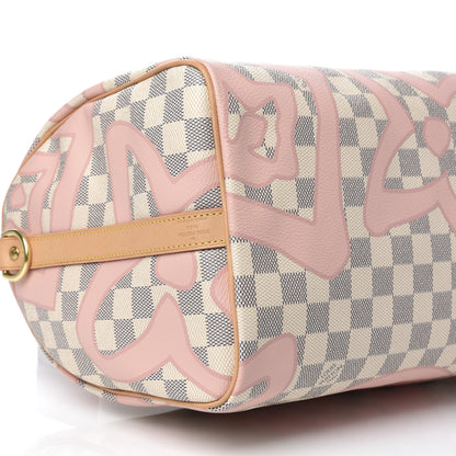 Louis Vuitton Damier Azur Tahitienne Speedy Bandouliere 30 Rose Ballerine 8 of 10