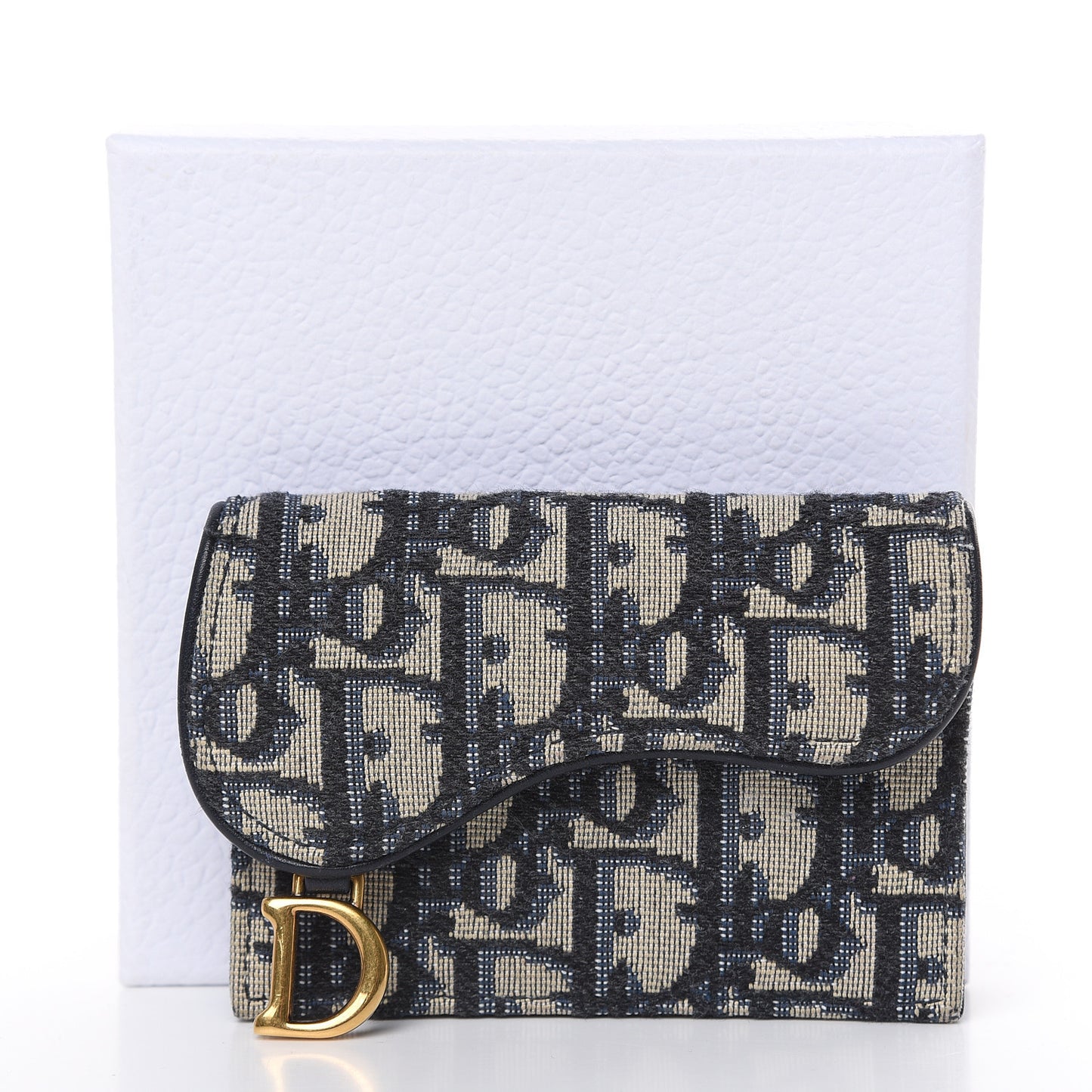 Oblique Saddle Card Holder Blue