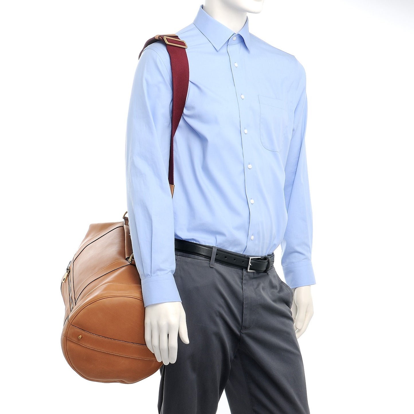 Soft Washed Calfskin Sling Duffle Biscotto