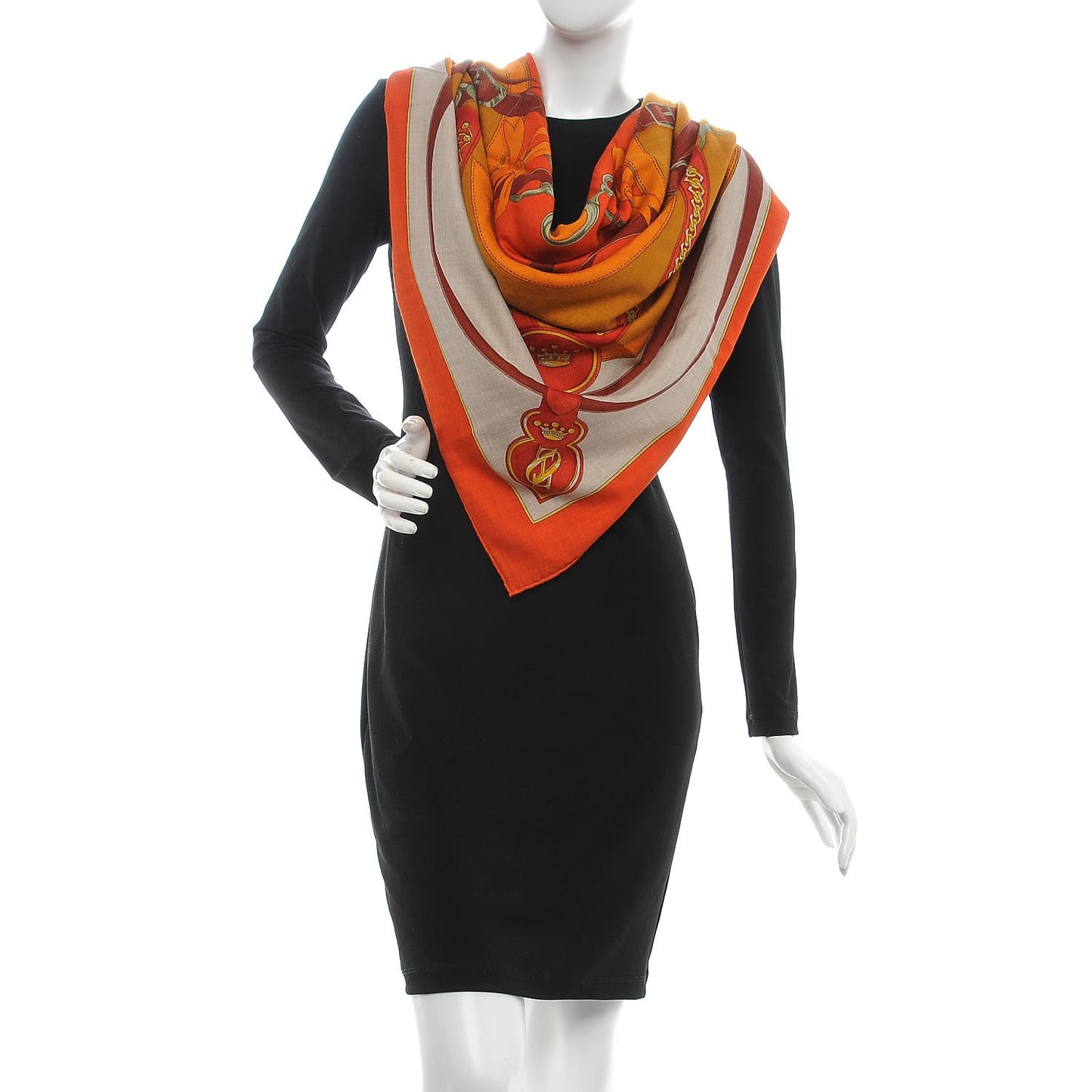 Cashmere Silk La Promenade Du Matin Shawl 140 Orange Naturel Ocre