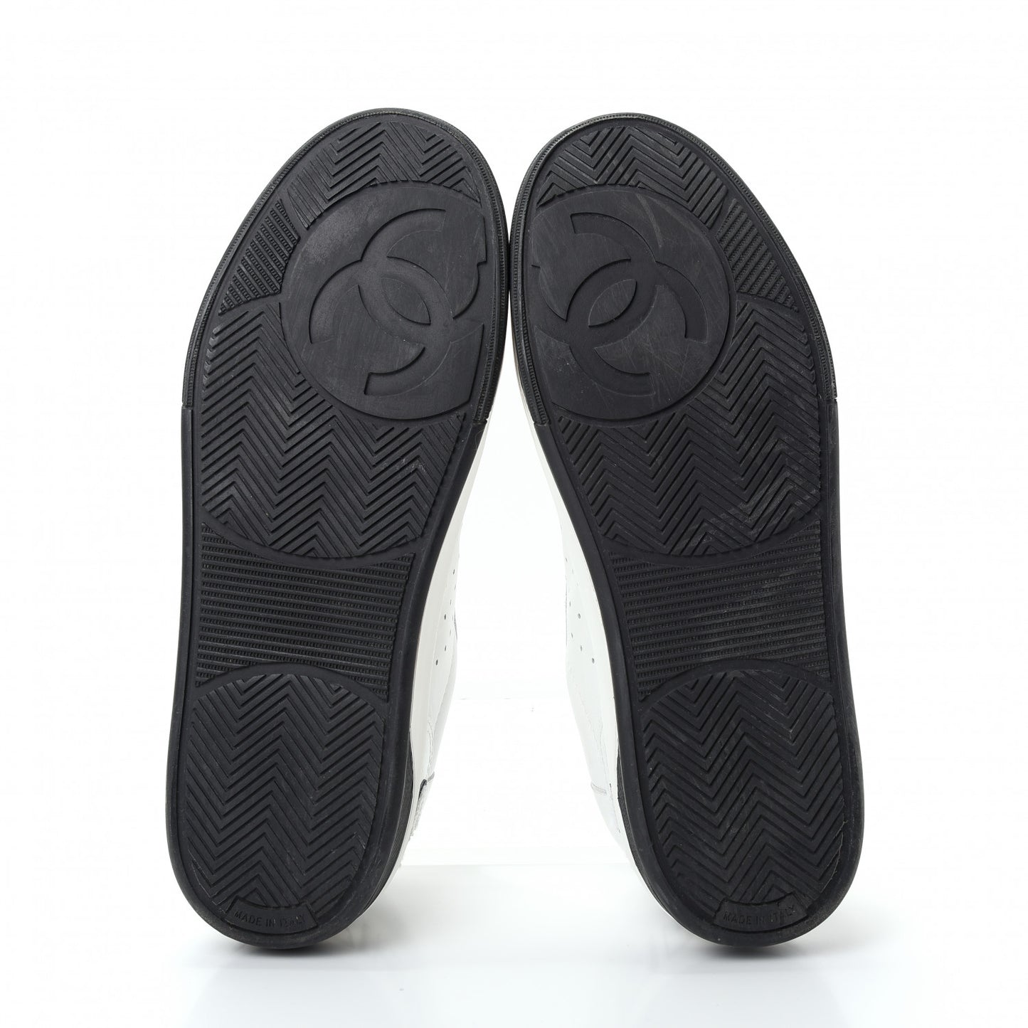 Calfskin Womens Logo Sneakers 40 Black White