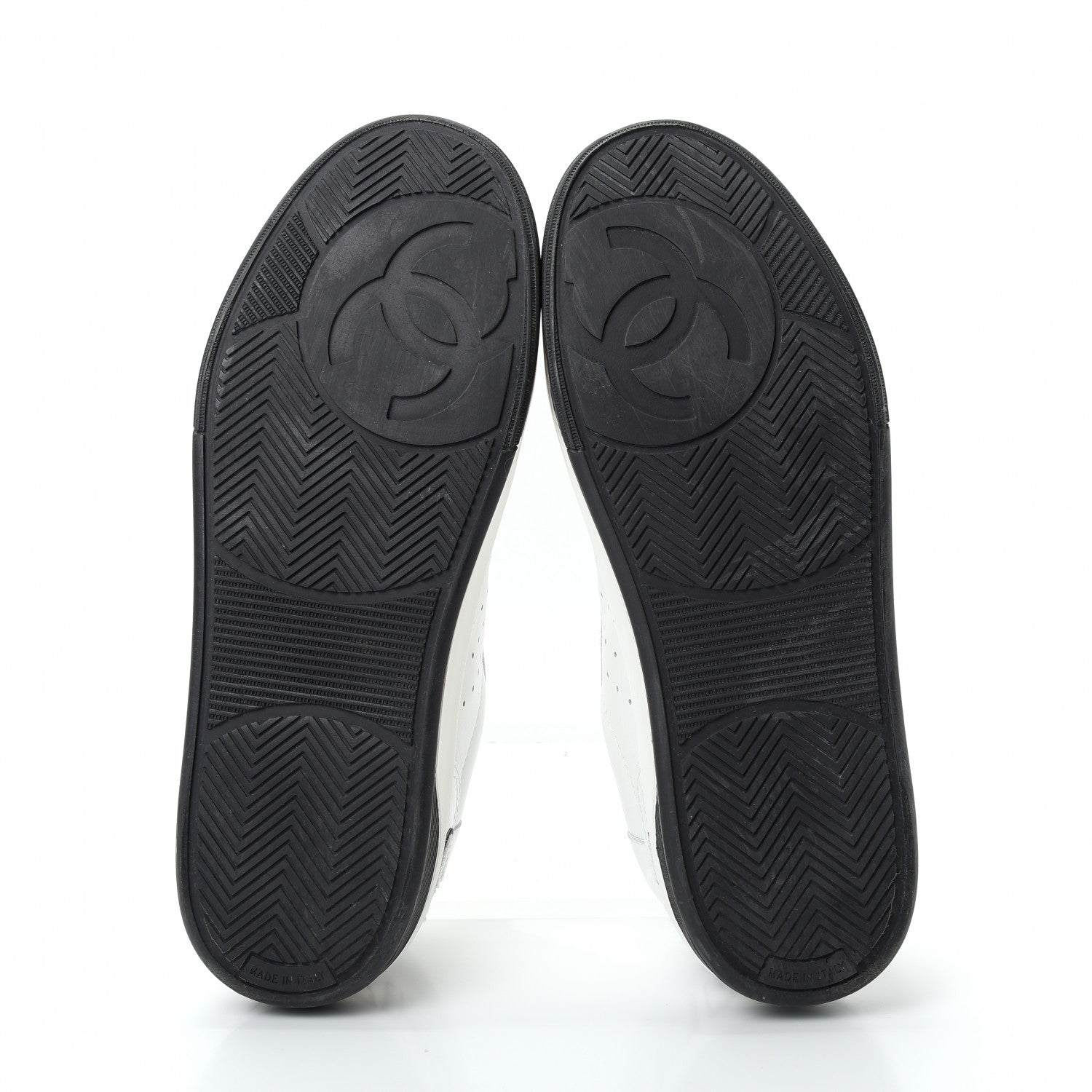 Chanel Calfskin Womens Logo Sneakers 40 Black White 6 of 11