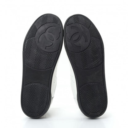 Chanel Calfskin Womens Logo Sneakers 40 Black White 6 of 11
