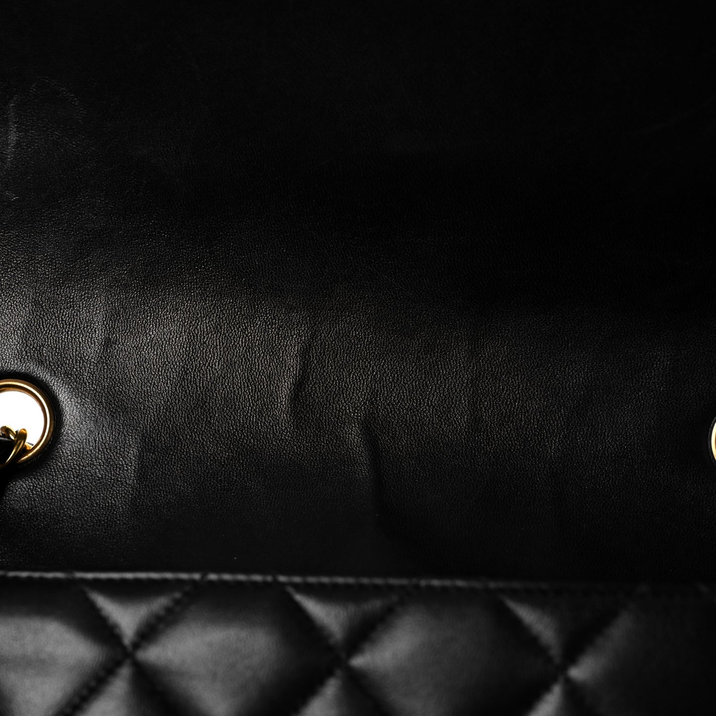 Lambskin Quilted Medium Single Flap Black