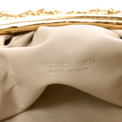 Bottega Veneta Metallic Crinkled Lambskin The Pouch Oversized Clutch Oro 6 of 11