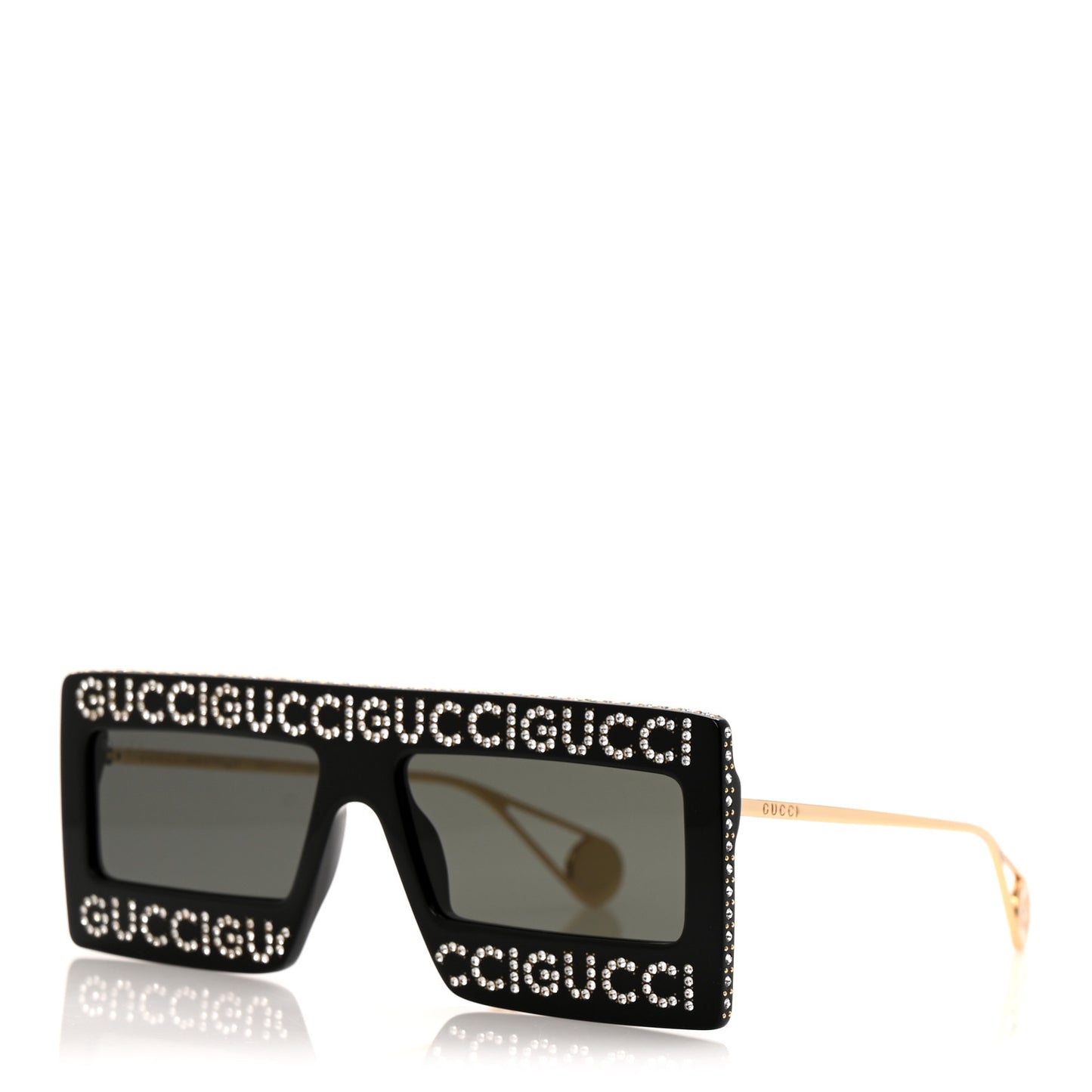Acetate Crystal Mask-Frame Sunglasses GG0431S Black