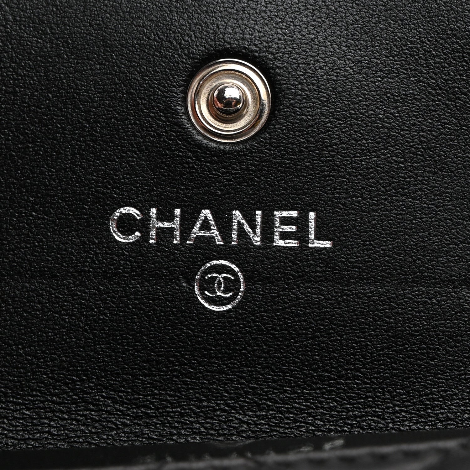 Chanel Lambskin Quilted Flap Crystal Star Card Holder Wallet Black 6 of 9