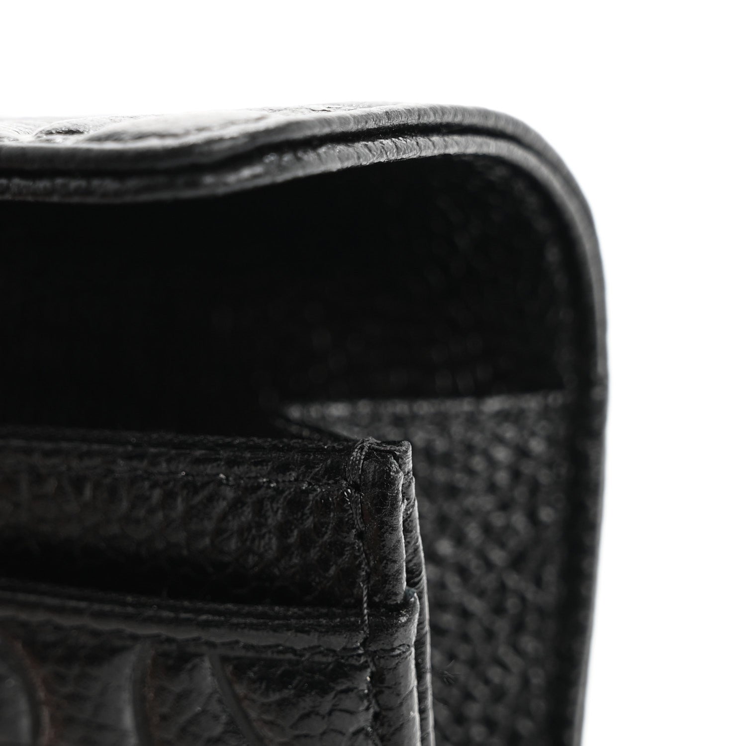 Chanel Caviar Camellia Embossed Card Holder Wallet Black 11 of 12