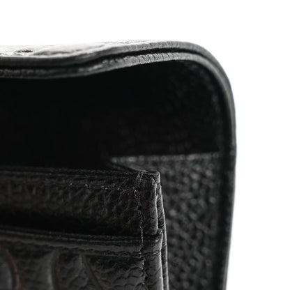 Chanel Caviar Camellia Embossed Card Holder Wallet Black 11 of 12