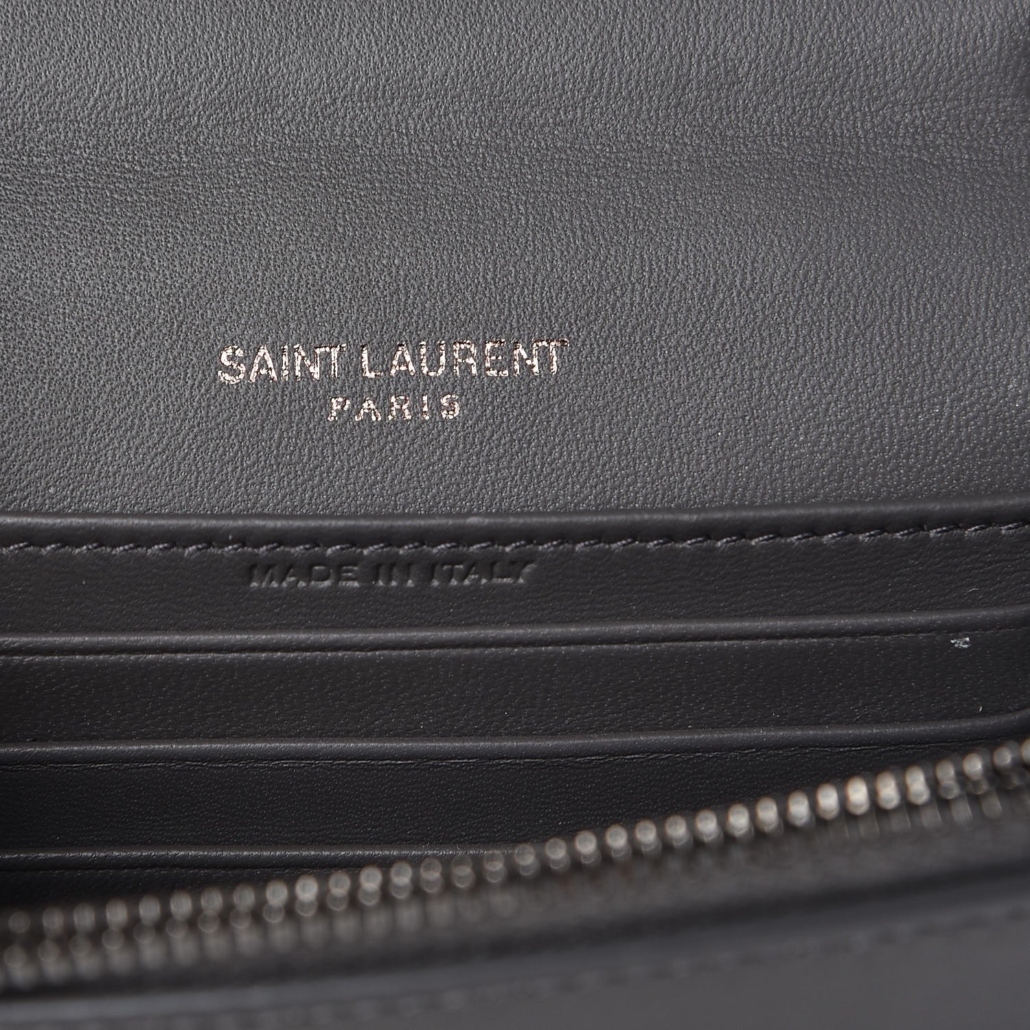 Saint Laurent Elaphe Polka Dot Print Monogram Toy Kate Strap Wallet Black White 6 of 6