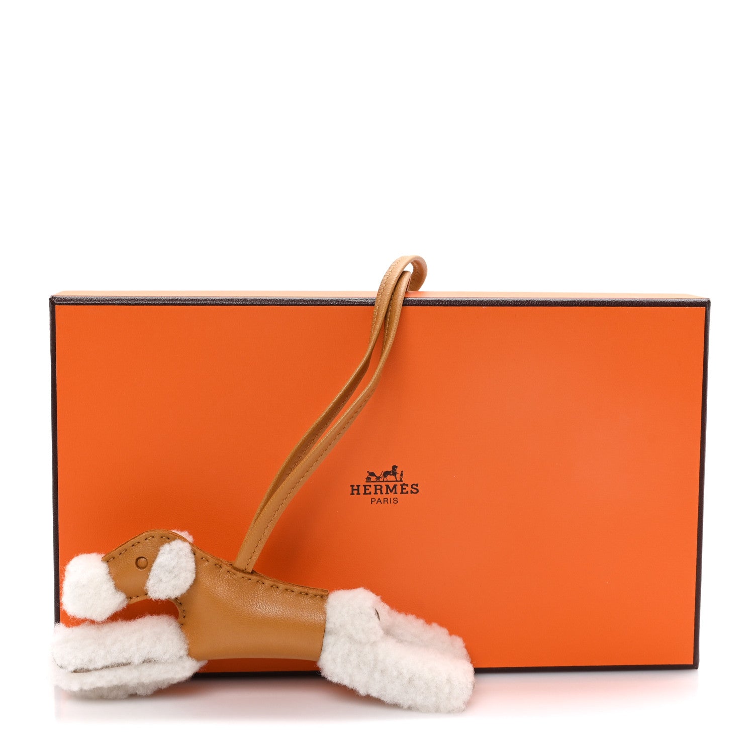 Hermes Milo Lambskin Shearling Budy Charm Sesame 4 of 4