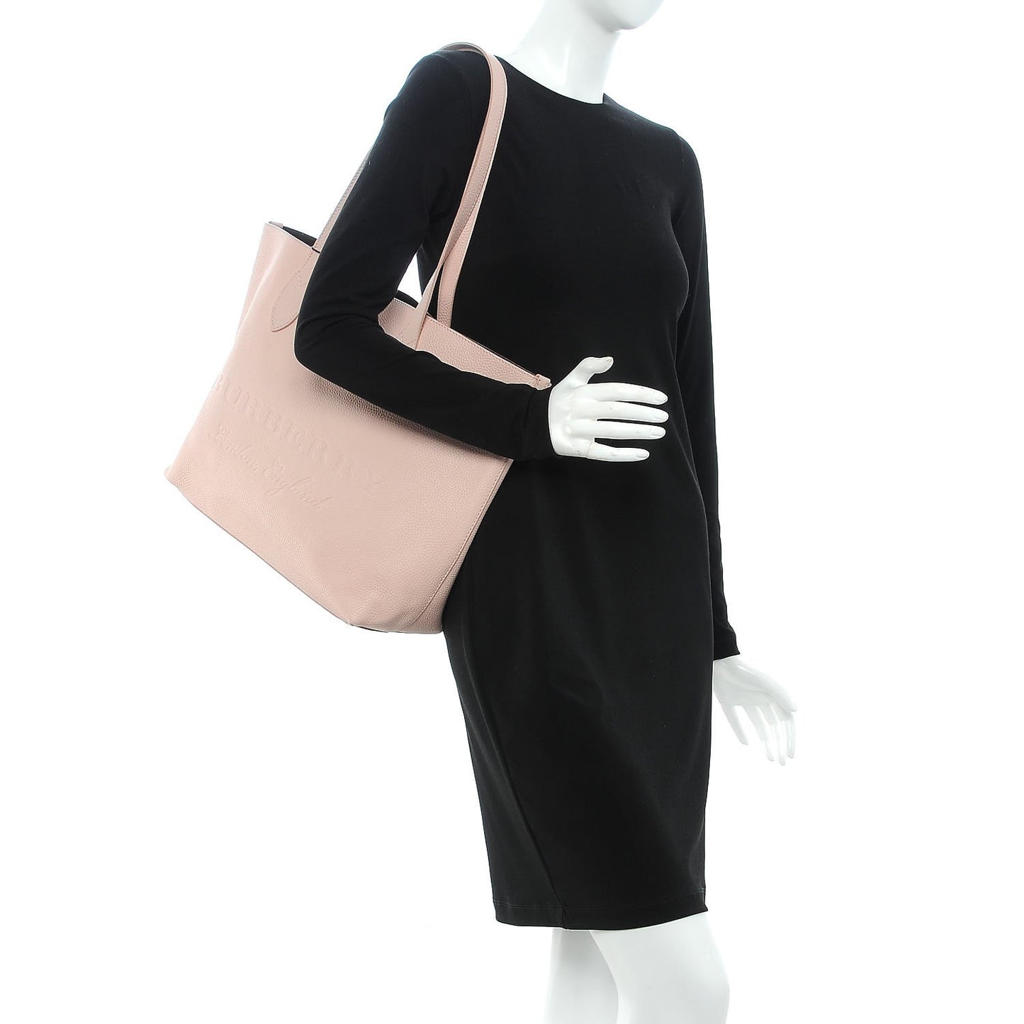 Grainy Calfskin Remington Tote Pale Ash Rose