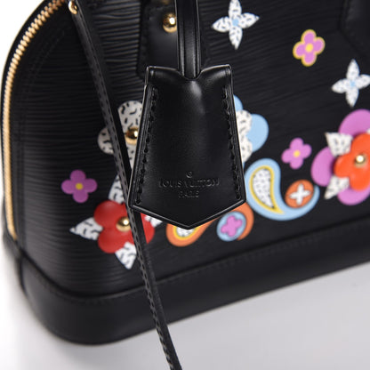 Louis Vuitton Epi Blooming Flowers Alma BB Black 9 of 10