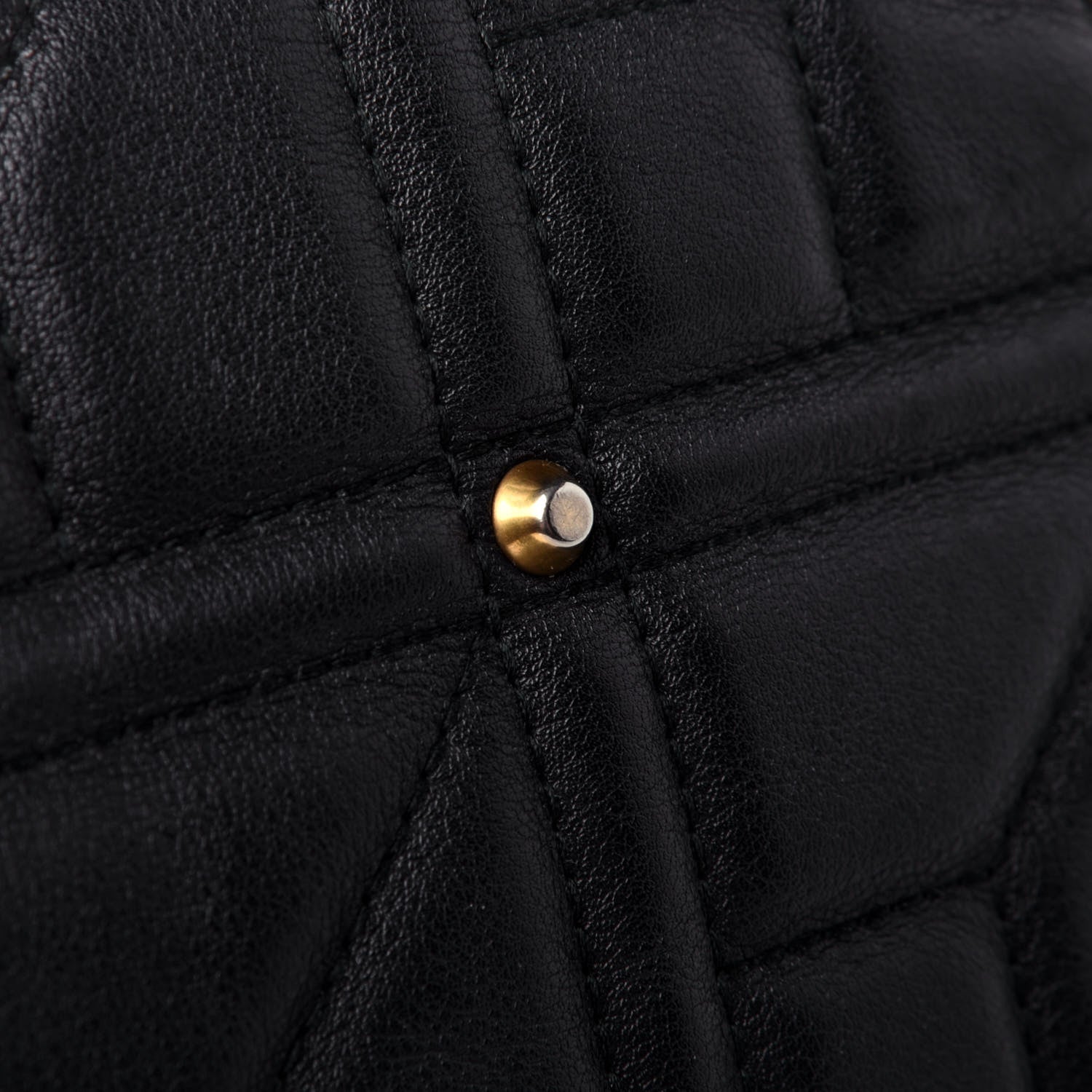 Gucci Calfskin Matelasse Studded Medium GG Marmont Shoulder Bag Black 11 of 12